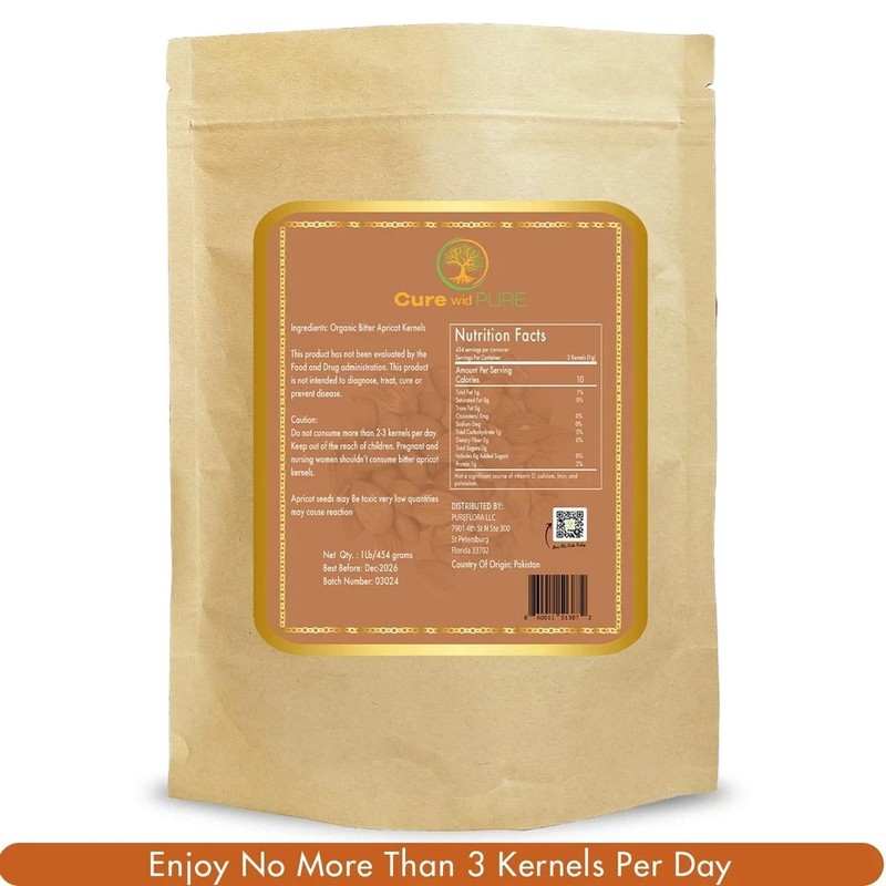 Organic Apricot Seeds 1lb - Raw, Gluten-Free, Non-GMO, Rich in Vitamin B17 gallery