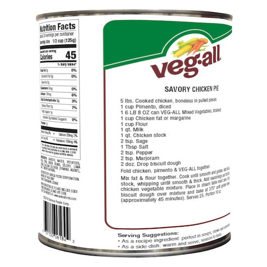 Veg-All Veg-All Mixed Vegetable, 104 Ounces, 6 Per Case gallery