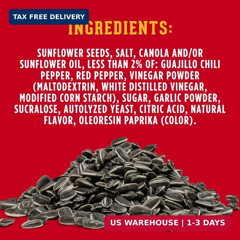 DAVID Roasted and Salted Sweet and Spicy Jumbo Sunflower Seeds, 5.25 oz, 12 Pack gallery