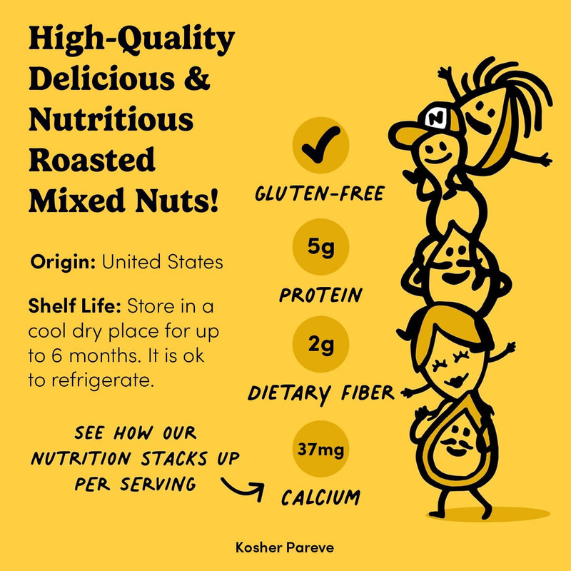 Nuts com Roasted Mixed Nuts (50% Less Salt) – 24 Single Serve Snack Packs – Almo gallery