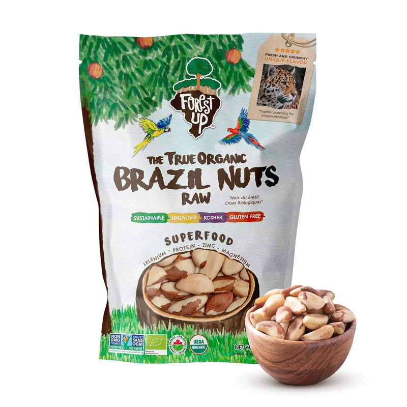 Snack the True Organic Brazil Nuts 15 Oz – Raw and Unsalted – Kosher – Healthy-R
