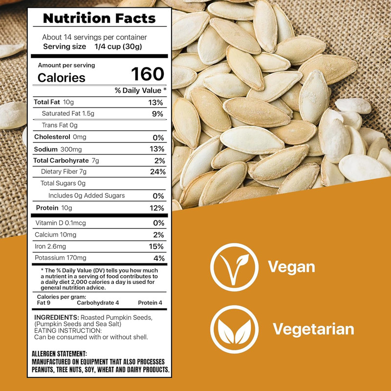 ROASTED PUMPKIN SEEDS to Eat in Shell by Premium Orchards MIXED NUTS - Salted W gallery