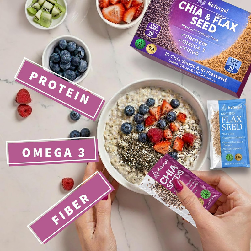 Naturyol Chia and Flax Seed Blend Sticks, Ground Flax Seeds and Chia Seeds Trave gallery
