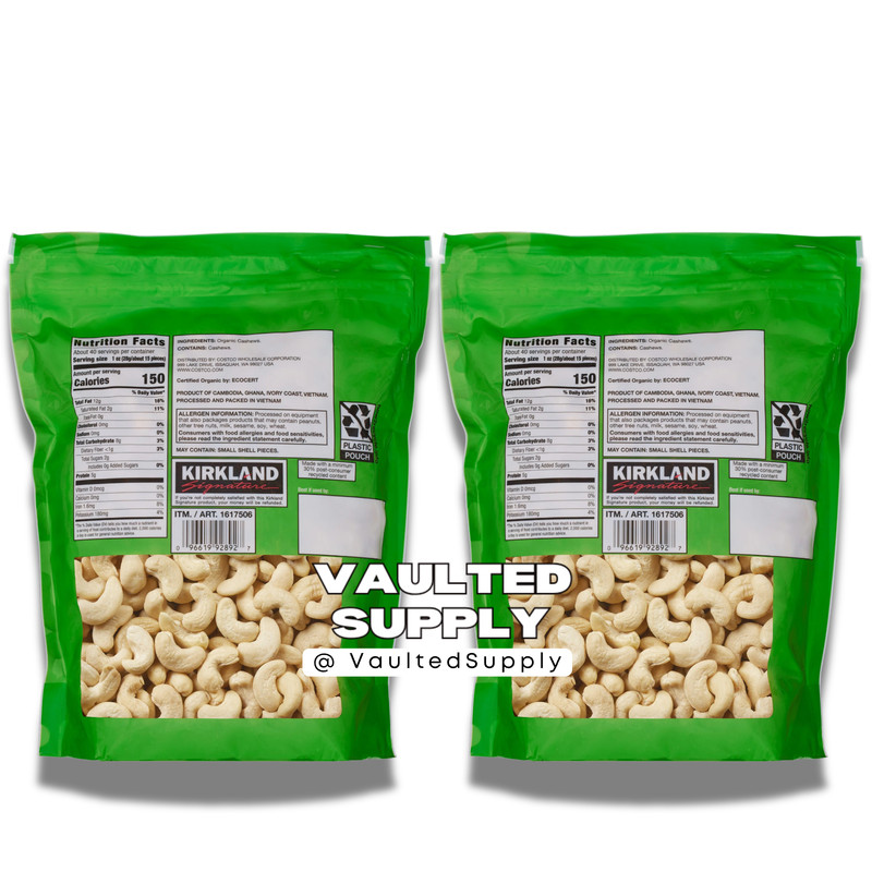 Kirkland Organic Whole Cashews 5 LB Total Unsalted Unroasted USDA 2 Pack gallery