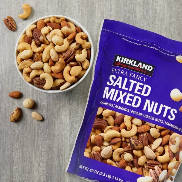 Kirkland Signature Extra Fancy Mixed Nuts, Salted, 2.5 lbs Resealable Pouch gallery