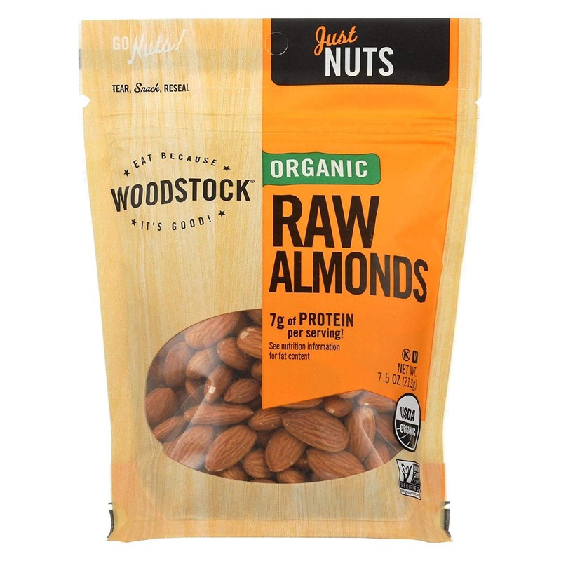 Woodstock Farms Organic Raw Almond, 7.5 Ounce