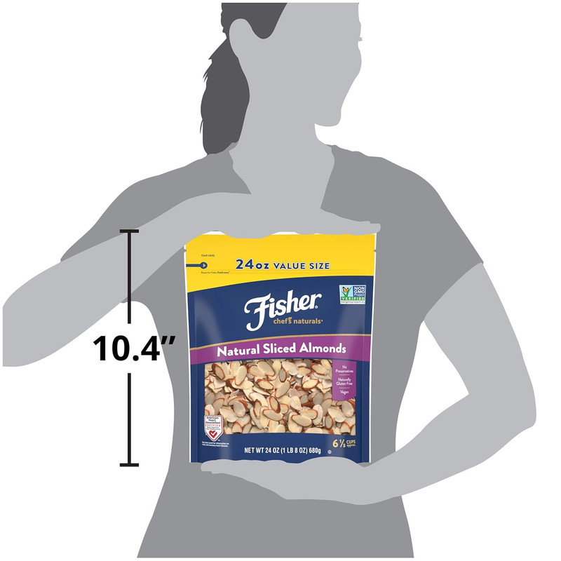 Fisher Unsalted Sliced Almonds 24Oz Resealable Bag, Raw Nuts Perfect for Cookin gallery
