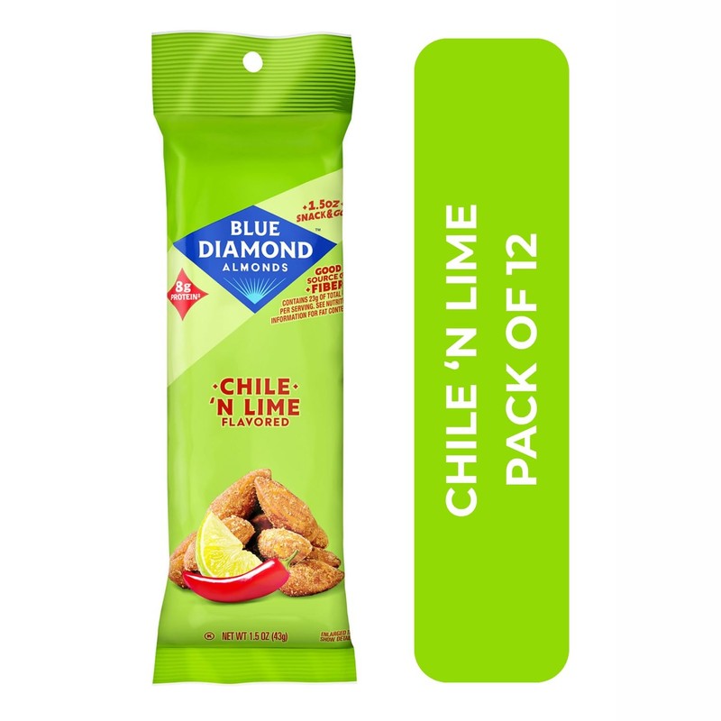 Blue Diamond Almonds Chile N Lime Snack Nuts, Single Serve 1.5 Oz, 12 Pack gallery