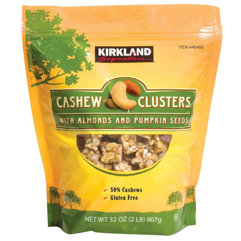 Kirkland Signature Cashew Clusters, 2 lbs (4 Pack)