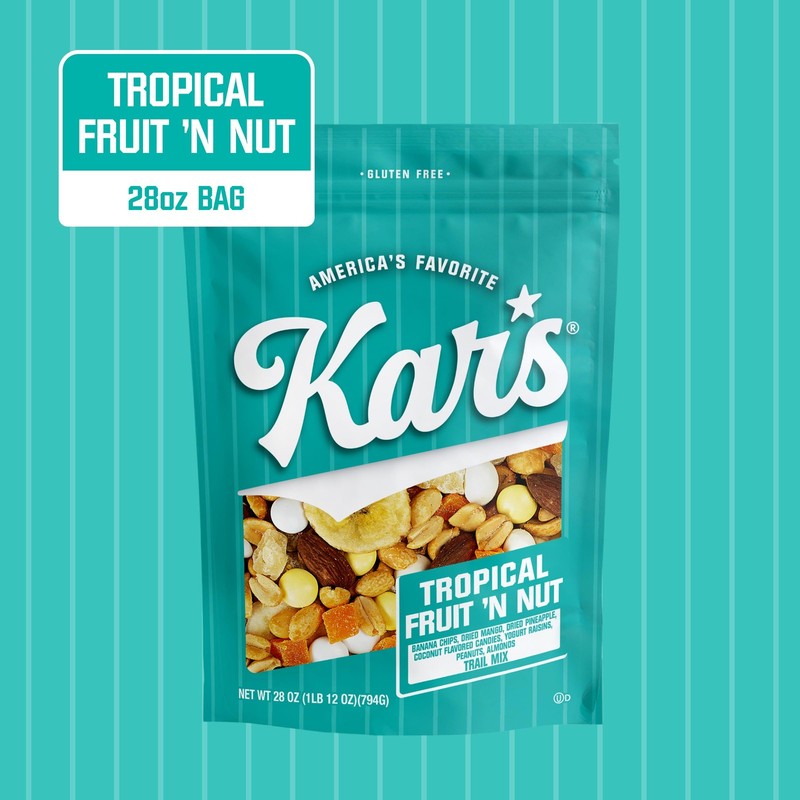 Kar’s Nuts Tropical Fruit 'N Nut Trail Mix, 28 oz Resealable Pouch (Pack of 1), gallery
