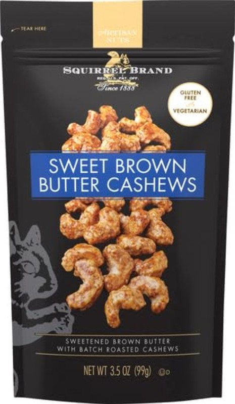 Pack of 4 Sweet Brown Butter Cashews in Resealable 3.5 Oz Bags - Vegetarian gallery