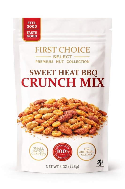 First Choice Candy Sweet Heat BBQ Crunch Mix , Almonds, Peanuts, Corn Nuts 4 Oz gallery