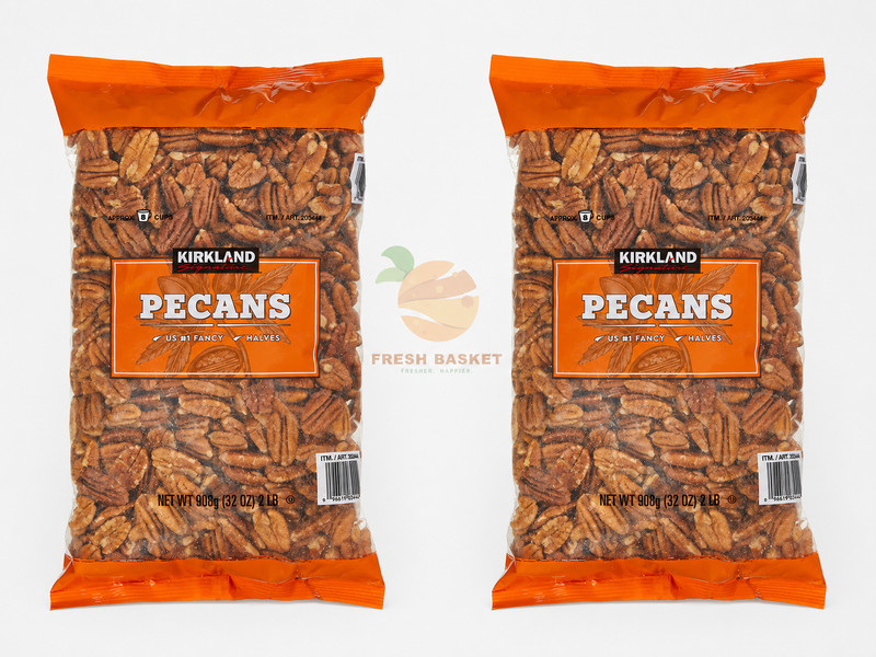 2 PACKS- Kirkland Signature Shelled Pecan Halves Nuts Total 4 Lb