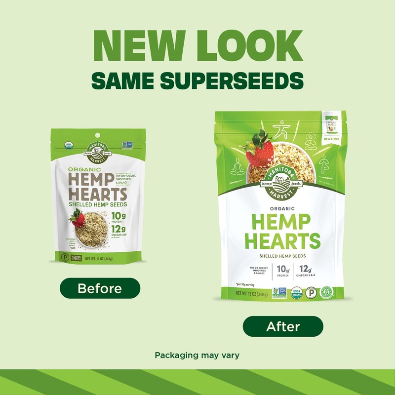 Organic Hemp Hearts, 12oz, 10g Plant Based Protein and 12g Omega 3 & 6 per Sr... gallery