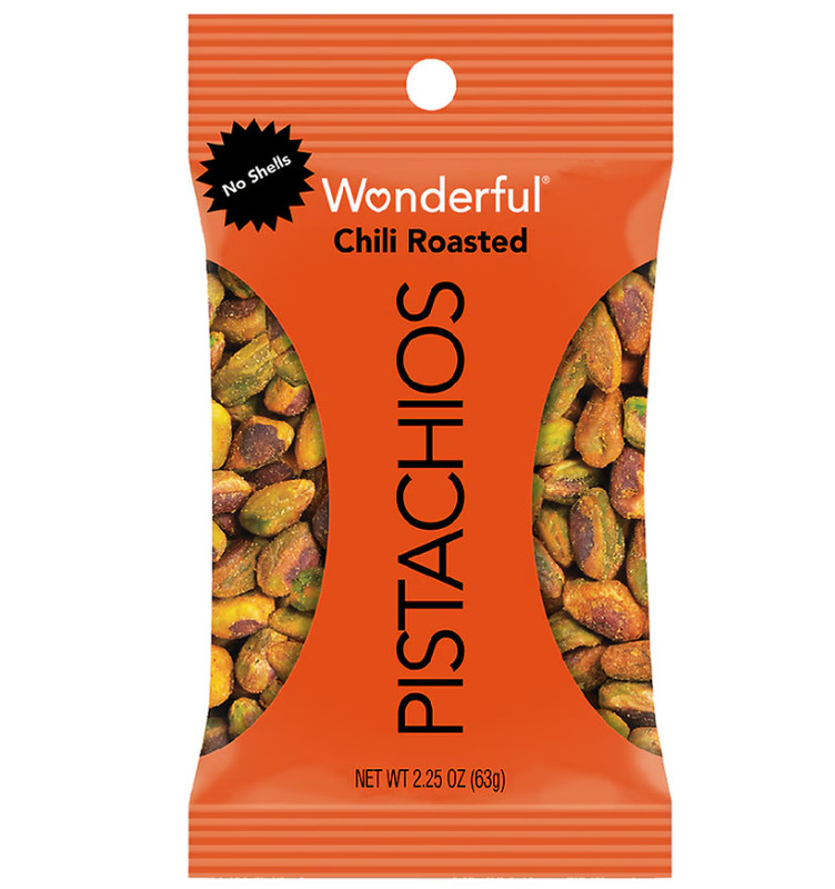 Wonderful Chili Roasted No Shell Pistachios, 2.25 oz