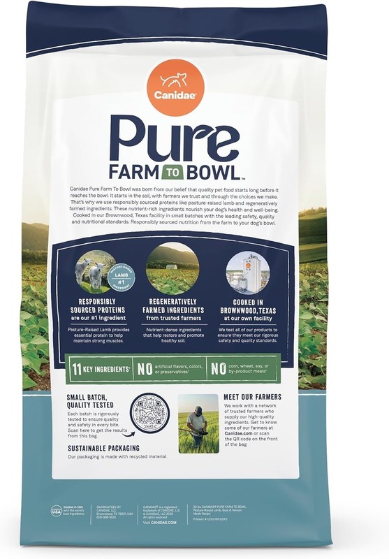 Canidae Pure Farm to Bowl Pasture-Raised 22 Pound (Pack of 1), Dog Food Dry gallery