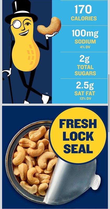 Planters Fancy Whole Cashews with Sea Salt (33 oz. ea) 2 ct gallery
