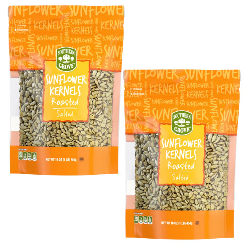 2 PK Southern Grove Salted Roasted Sunflower Kernels, 16 oz