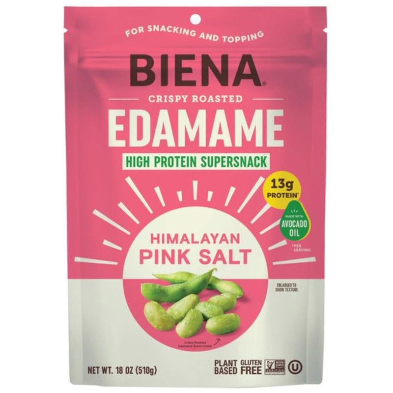 Roasted Edamame Himalayan Pink Salt, 18 oz Bag, Crunchy Plant Based Protein S…