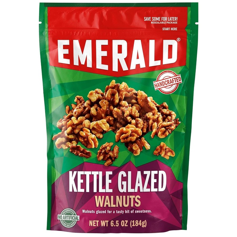 Emerald Glazed Walnuts Snack Nuts 6.5 Oz Pack of 4 Resealable Bags gallery