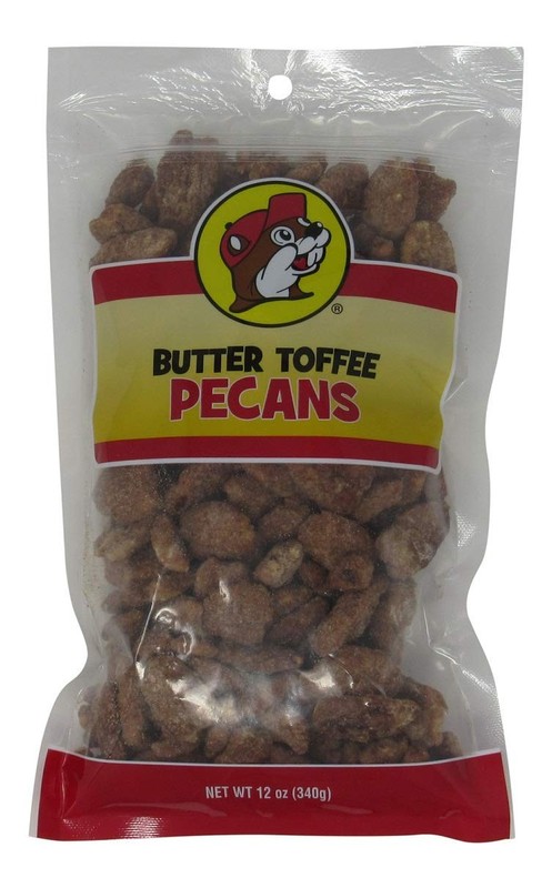 Buc-ee's Butter Toffee Pecans 12 Ounce Resealable Luxury Snack Nuts