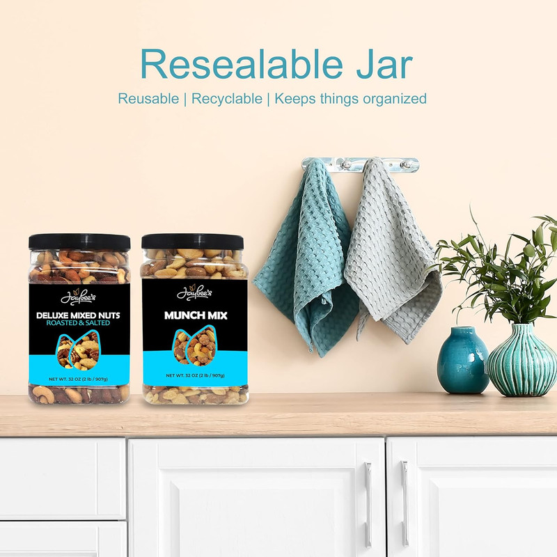 Mixed Nuts Deluxe - Roasted & Salted | 32 Oz Reusable Container | Healthy Gourme gallery