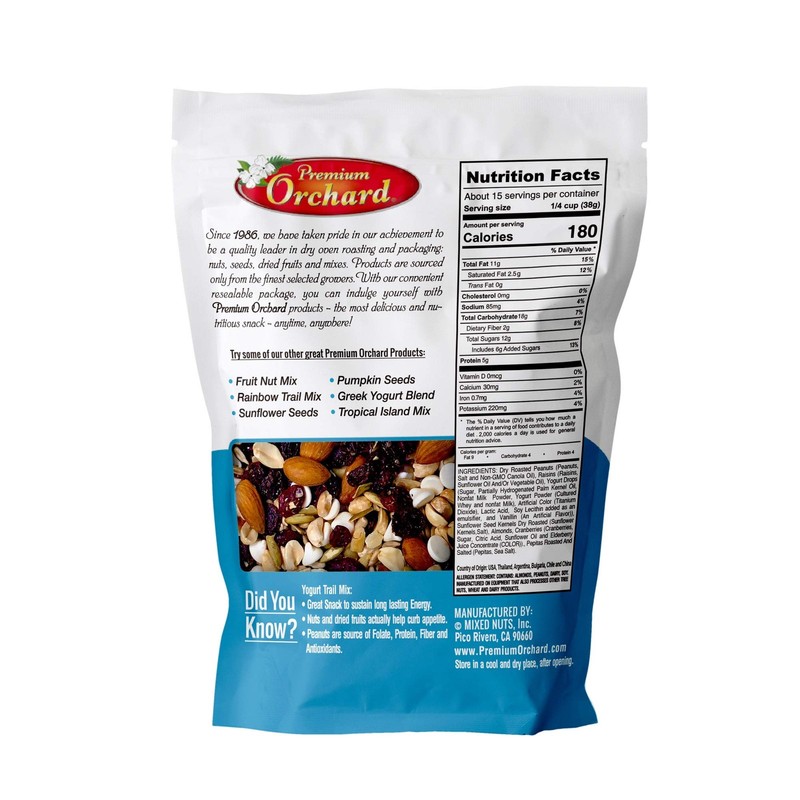 Trail Mix Seeds Yogurt Fruit Nuts Healthy Snack Bulk Blend 20z gallery
