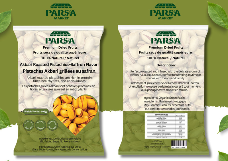 Parsa Market Akbari Roasted Pistachios Saffron Flavor 100% Pure Natural Organic gallery