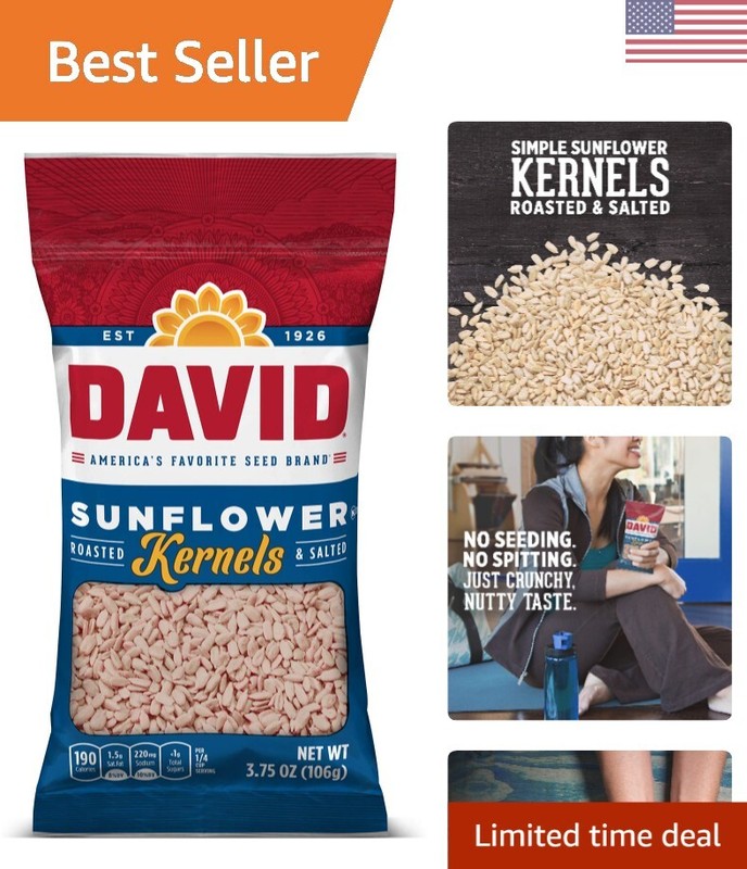 Crunchy Roasted Sunflower Kernels - 12 Packs of 3.75 oz, Tasty Snack Bundle
