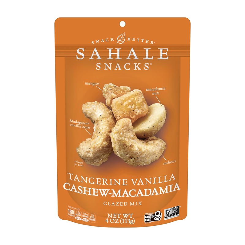 Sahale Snacks Tangerine Vanilla Cashew-Macadamia Glazed Mix, 4 oz Pouches (6 …