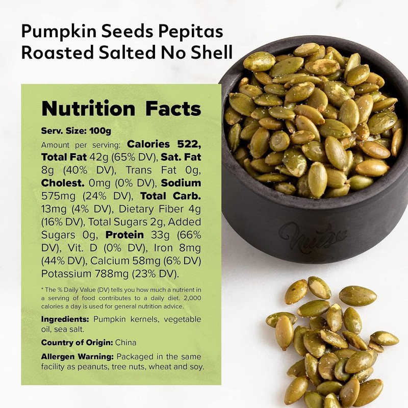 NUTS U.S. - Pumpkin Seeds (Pepitas) | Roasted and Salted No Shell Free Shipping gallery