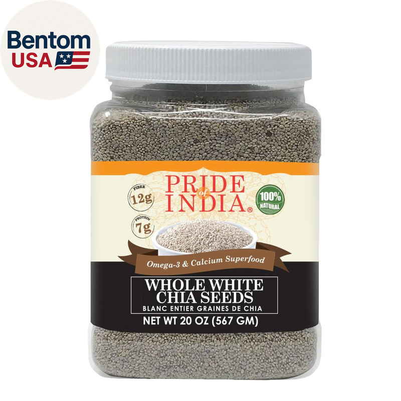 - Whole White Chia Seeds Raw Natural - 1.25 Pound (20 Oz) Jar with 24+ Servings