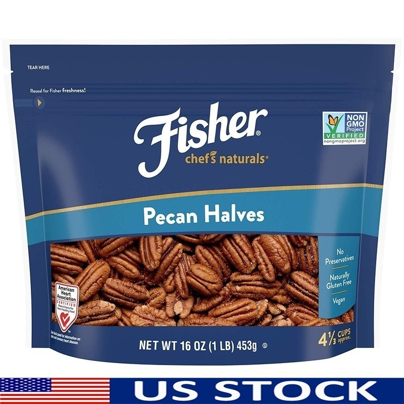 Pecan Halves Non-GMO No Preservatives Gluten Free Vegan Healthy Snack 16oz New