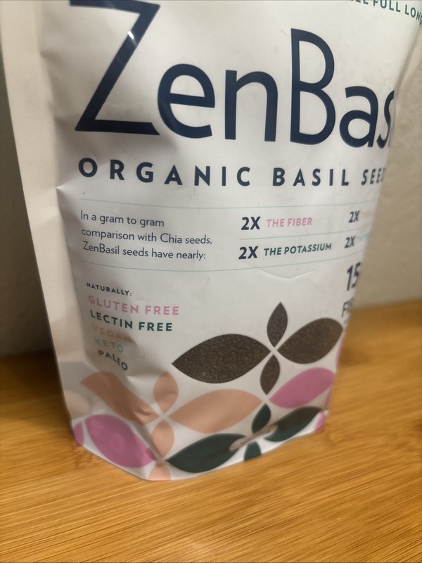 California-Made USDA Organic Basil Seeds - Superfood with Higher Fiber than Chia gallery