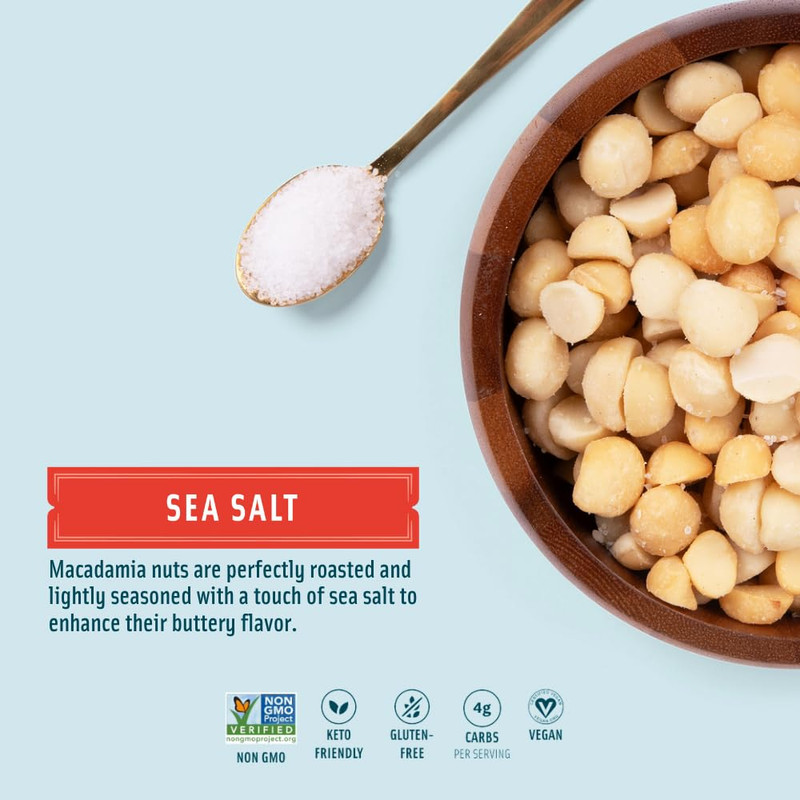 Mauna Loa Sea Salt Roasted Macadamia Nuts, 7 Oz Resealable Bag, Keto Friendly, G gallery