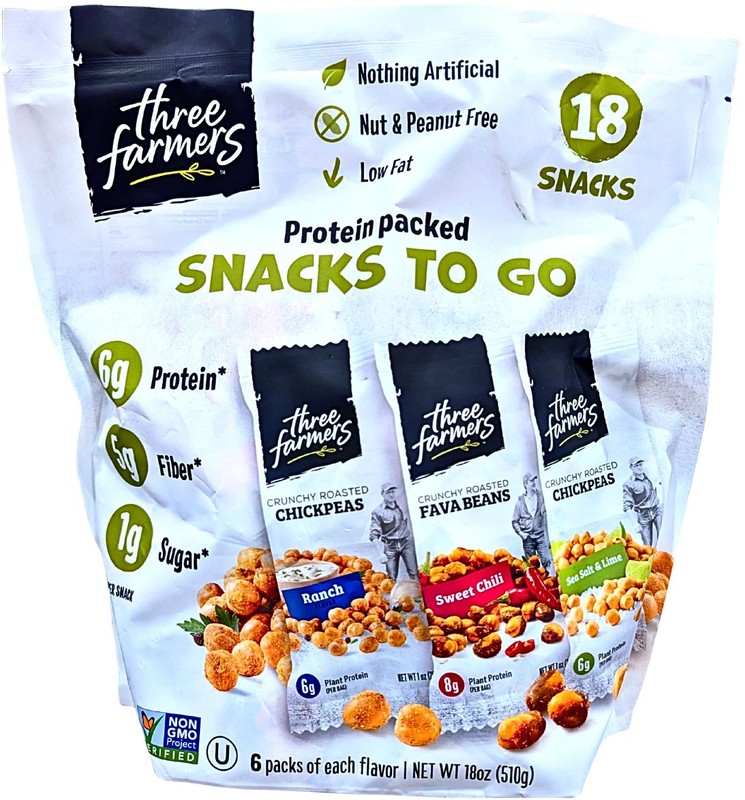 2 bags Three Farmers Snacks To Go 18 x 1 Ounce Pouches EXP 08/2026