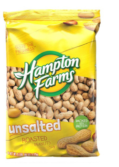 5 PACK - Hampton Farms Unsalted In-Shell Peanuts (5 lbs.) Total 25 lbs gallery