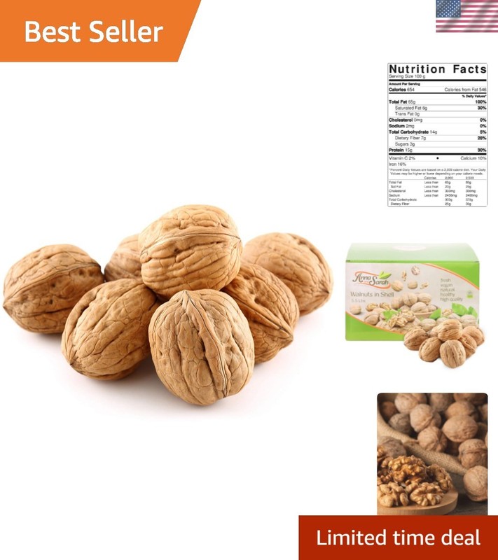 California Chandler Jumbo Walnuts in Shell – Natural, Not Bleached – 5.5 Lbs