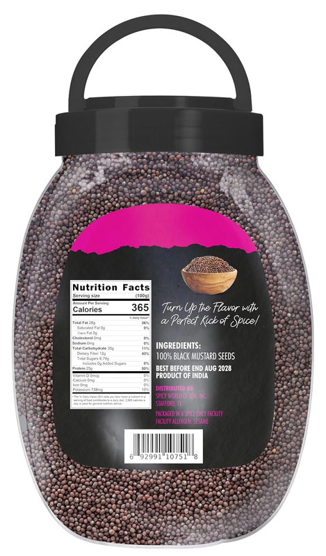 Black Mustard Seeds Whole 4.5 LB Bulk Jar - All Natural, Gluten Free, 100% Pure, gallery