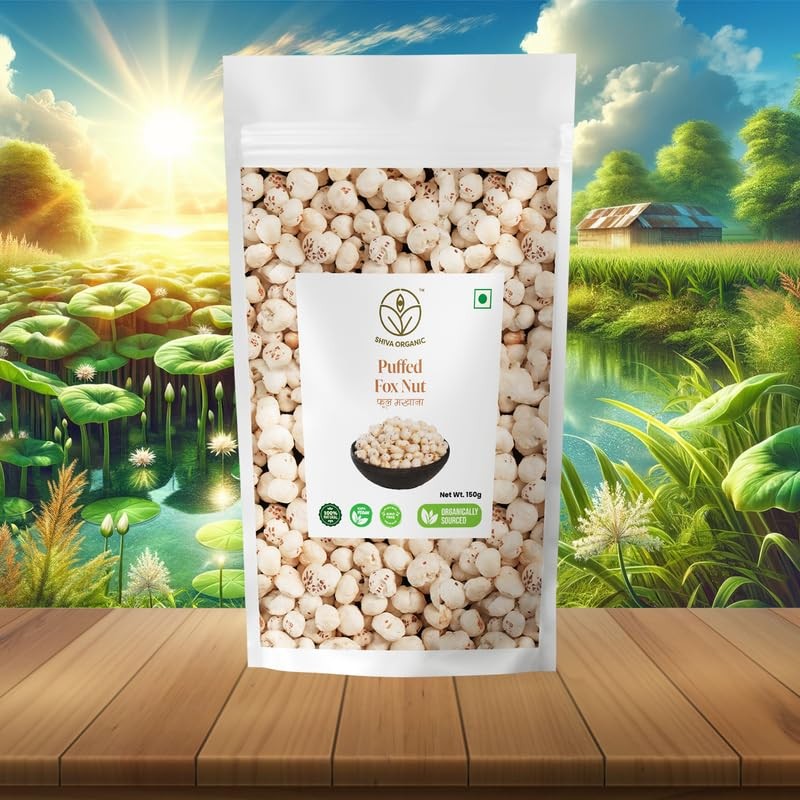 Shiva Organic Makhana 150g | Lotus Seeds | Healthy Snack for Pooja & Fasting gallery