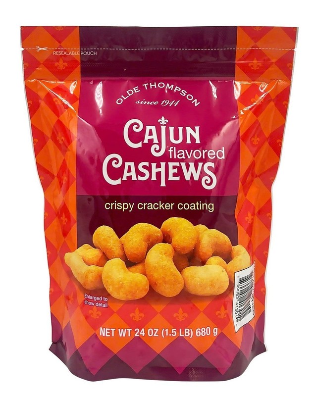 2-PACK Olde Thompson Cajun Cashews with crispy cracker coating 24 Oz each bag gallery