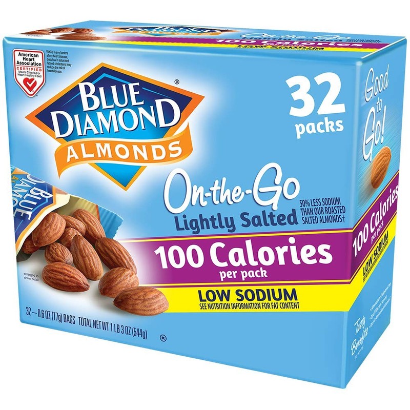 Almonds Low Sodium Lightly Salted 100 Calorie Packs 0.6 Ounce Pack of 32