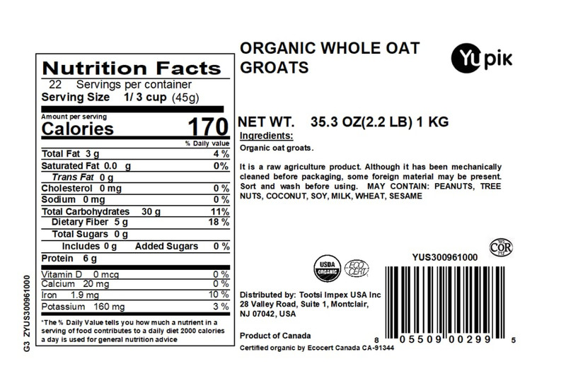 Organic Whole Oat Groats,2.2 Lb (35.2 Oz), Non-Gmo, Vegan, Kosher, Raw, Whole Gr gallery