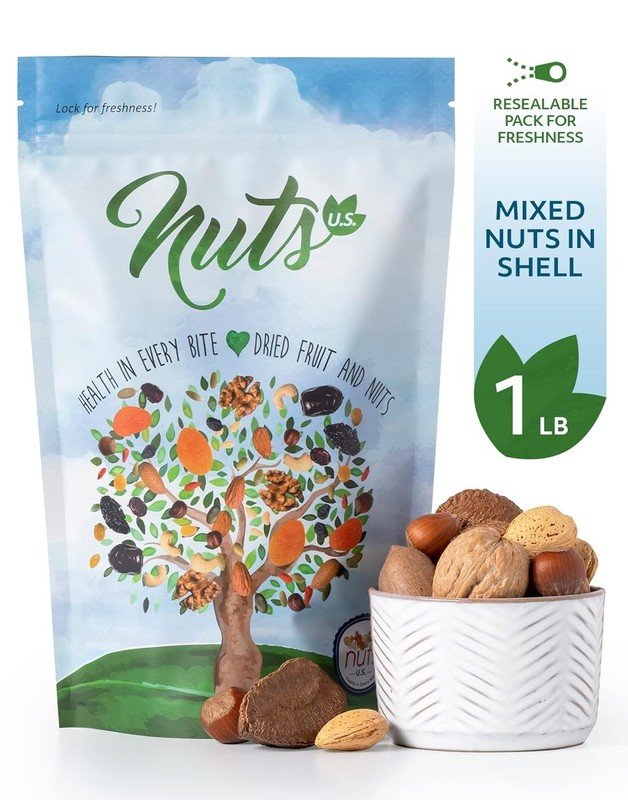 Gourmet Mixed Nuts In Shell – Almonds, Walnuts, Pecans | 1 LB Nutty Delights gallery