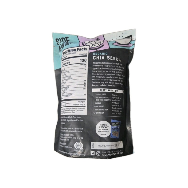Hideaway Organic Chia Seeds 16 Oz Source Of Omega 3s, Fiber And Calcium gallery