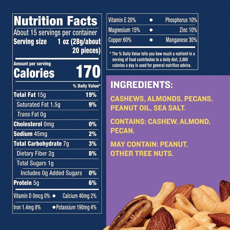 Select Cashews, Almonds & Pecans, 15.25 oz Resealable Container - Salted Nuts... gallery