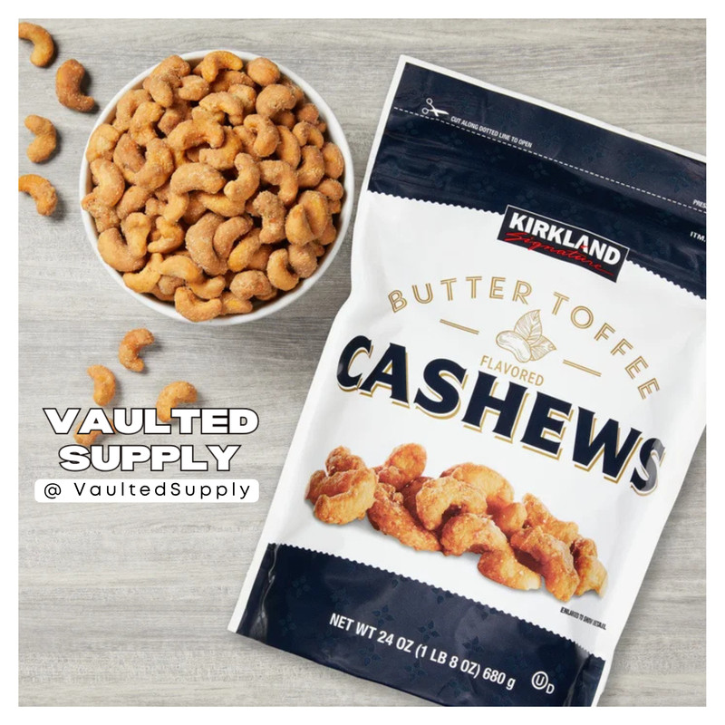 Kirkland Butter Toffee Cashews 48 oz Total Sweet Crunchy Snack 2 Pack gallery