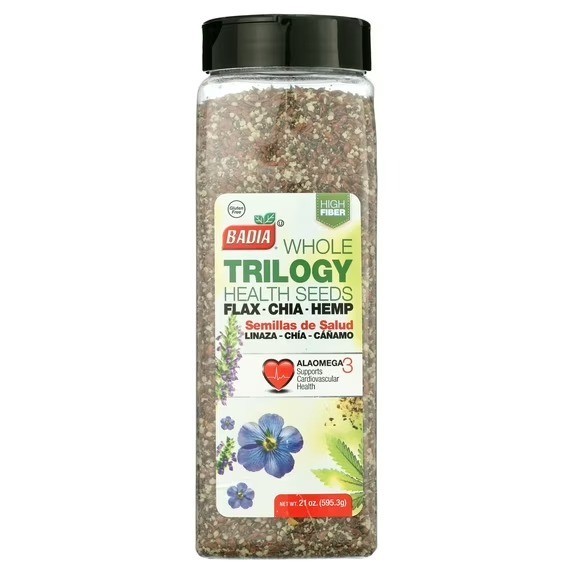 Badia Trilogy Health Seeds Flax Chia Hemp Seed Blend Superfood Mix