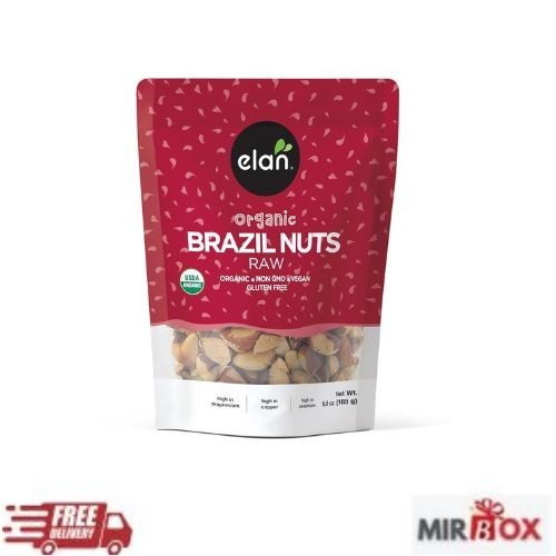 Elan Organic Brazil Nuts 6.5 Oz Superfood Snack High In Magnesium And Selenium