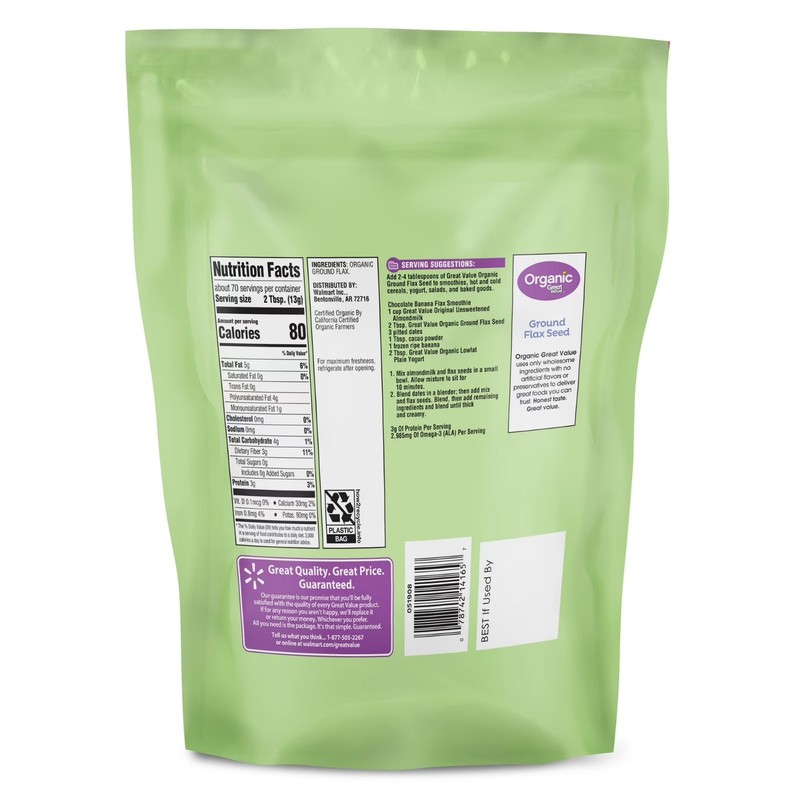 Great Value Organic Ground Flax Seed – 32 oz gallery